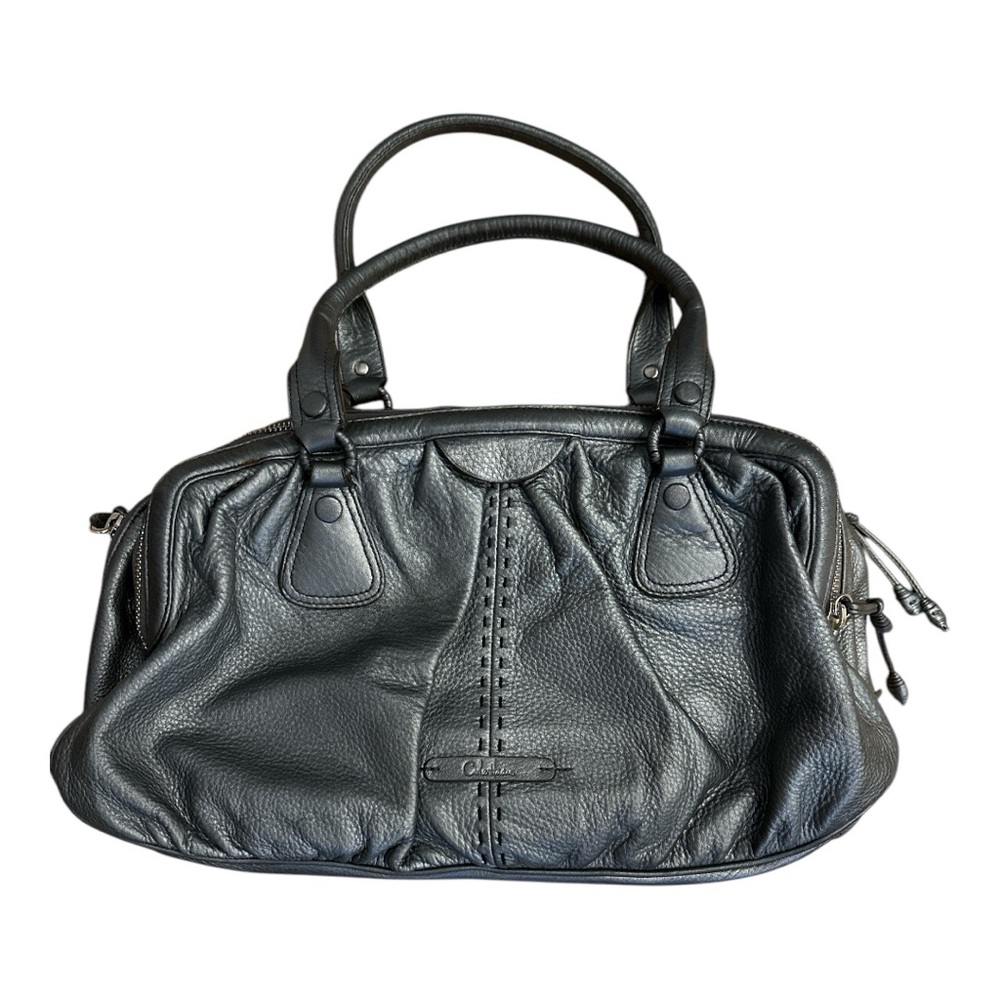 NWT Cole Haan Triple Zip Satchel in Gunmetal Village Soft Leather